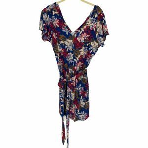 Custom made In Vietnam floral Romper red blue S